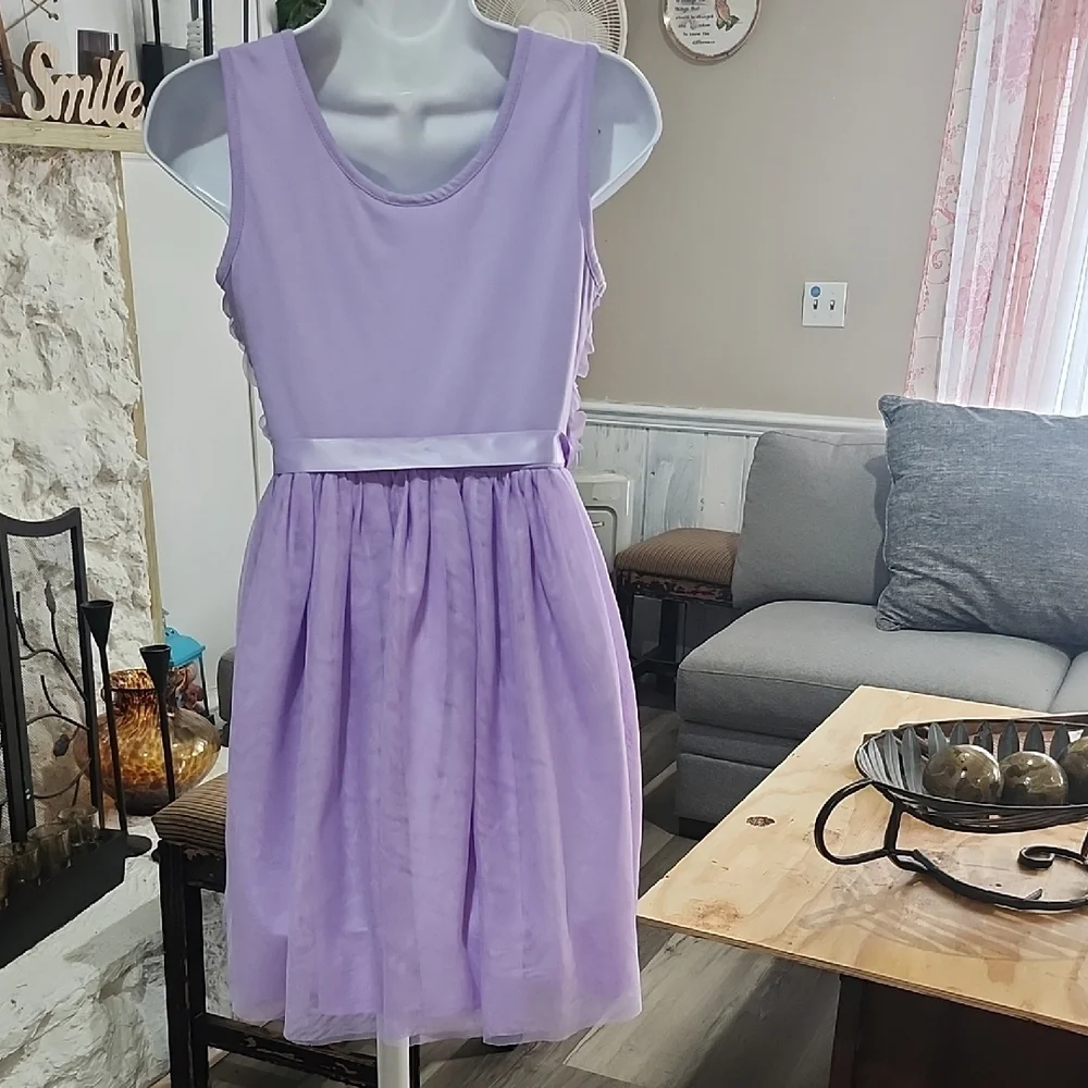Lavender Floral Kids Dress - Picture 2 of 2